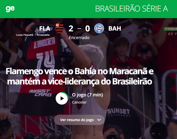 Flamengo vence o Bahia 19/04/26 no Maracanã e segue firme na parte de cima da tabela